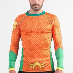 RASHGUARD -DC Comix Aquaman Compression Shirt - Fusion Fight Gear - MEN'S SMALL
